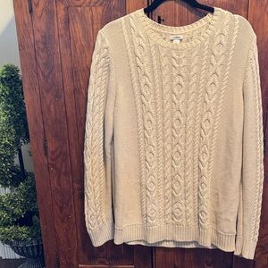 L.L. Bean Cream Cable Knit Sweater